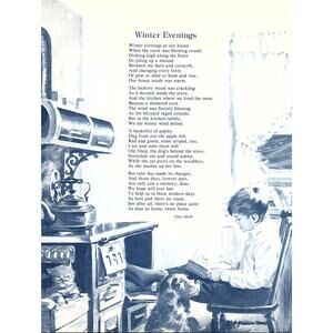 Winter Evenings Ottis Shirk 1970s Poem Retro Kitsch Wall Art SE8